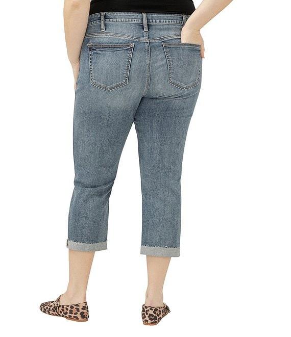 Silver Jeans Co. Plus Size Elyse Mid Rise Cuff Hem Capri Jeans Product Image