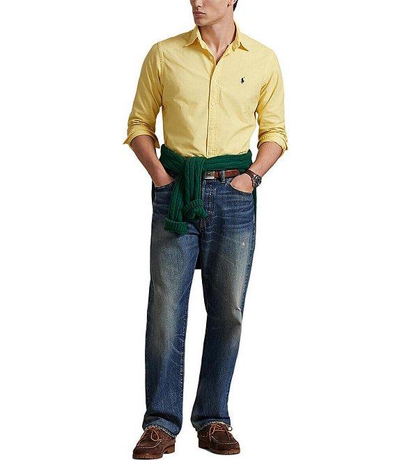 Polo Ralph Lauren Solid Garment-Dye Oxford Classic Fit Long Sleeve Woven Shirt Product Image