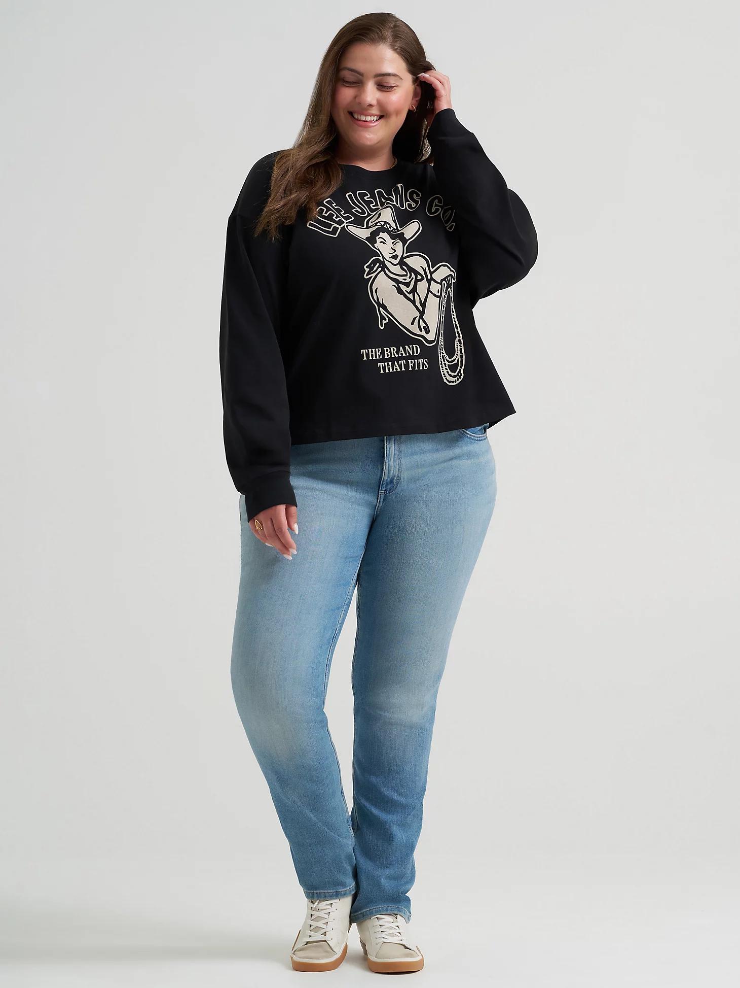 Women's Cowgirl Graphic Crew Neck Sweatshirt (Plus) | Women's Tops & Tees | Lee® Product Image