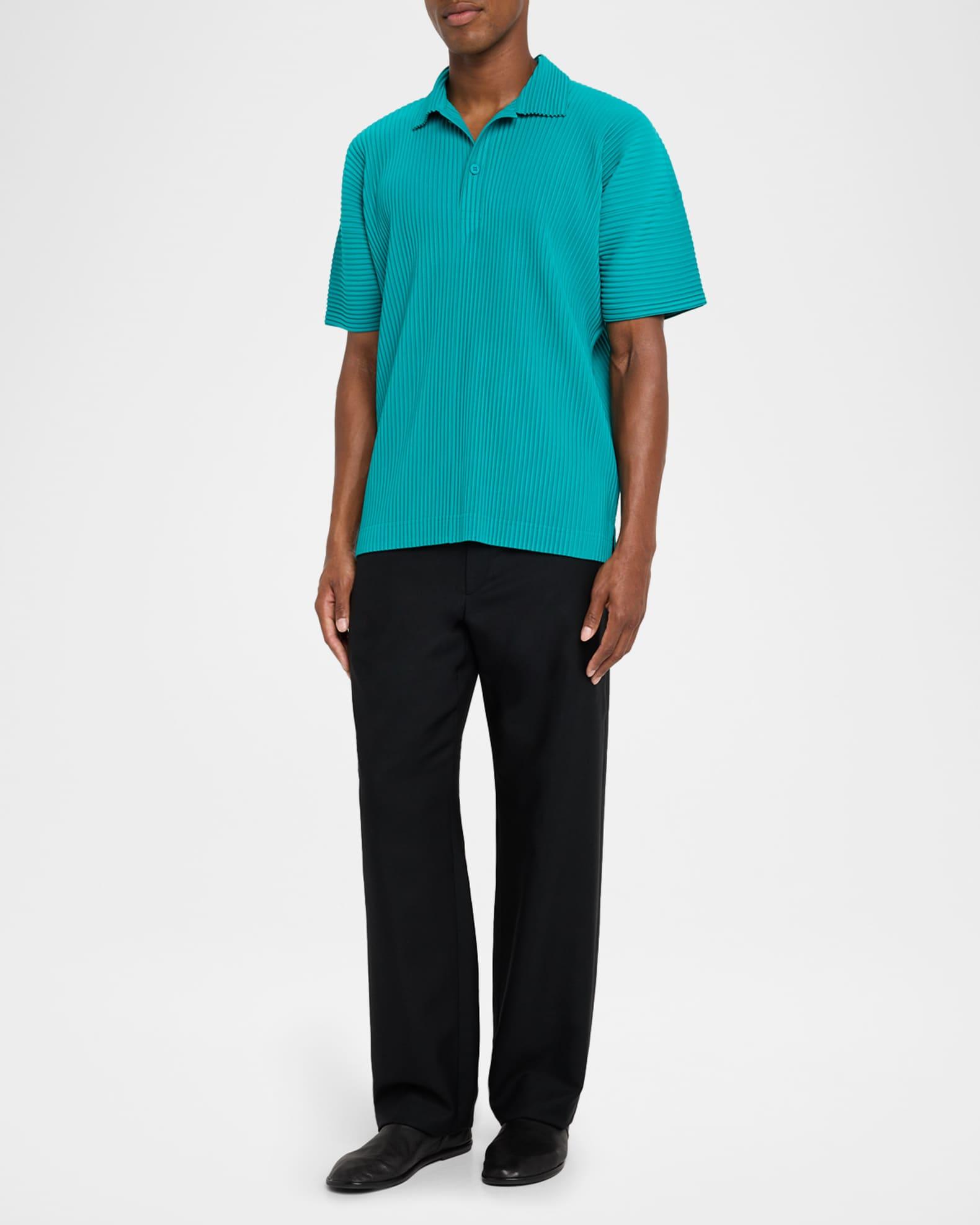 Men's Pleated Polo Shirt Product Image