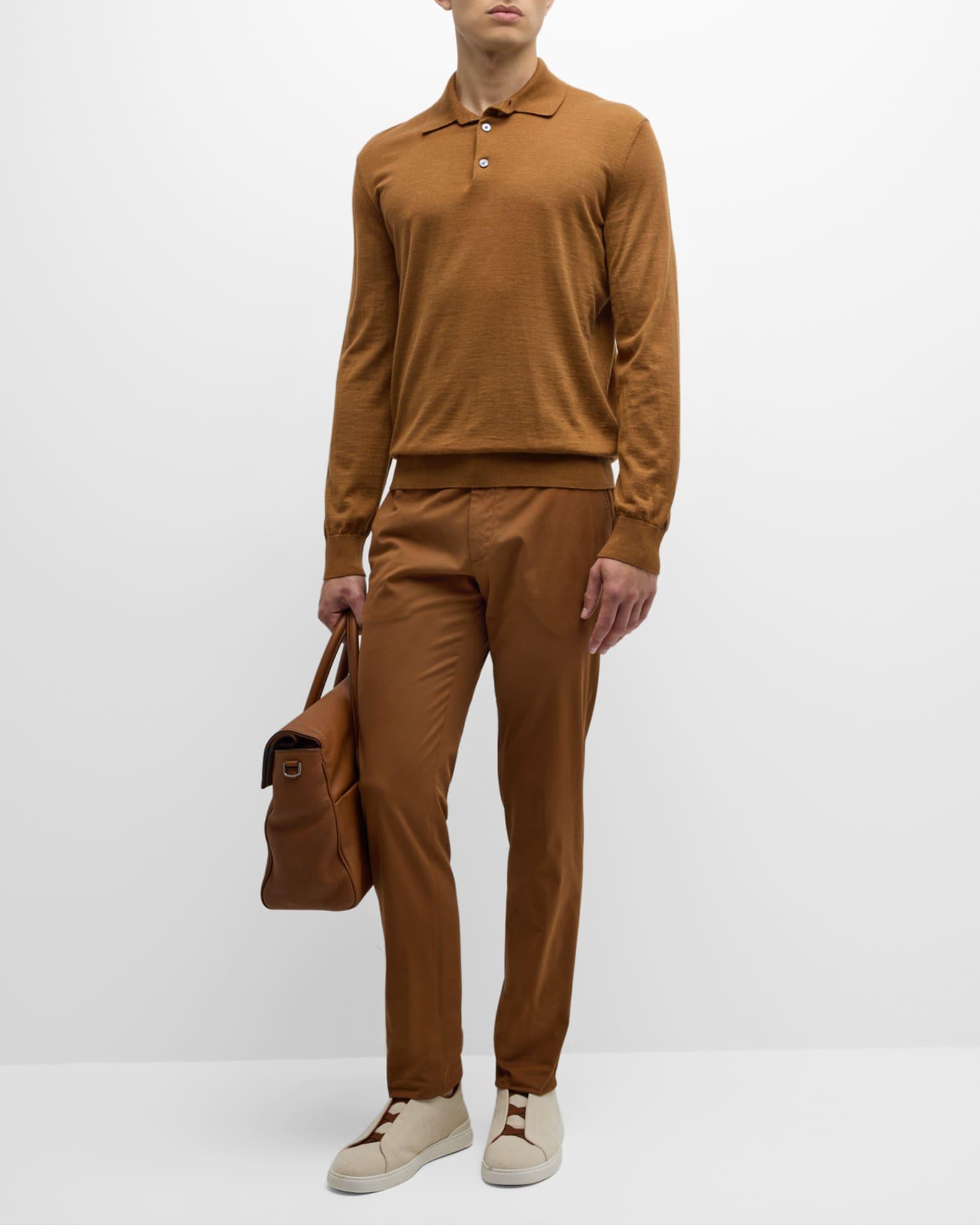 Men's Premium Cotton Flat-Front Trousers Product Image