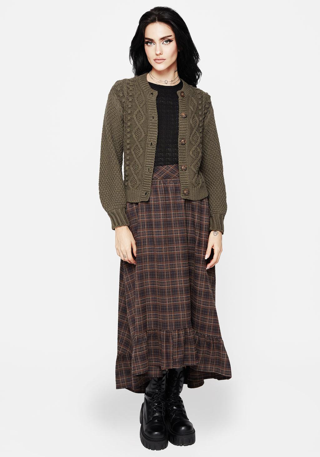 Nerthus Pom Pom Cable Knit Cardigan Product Image