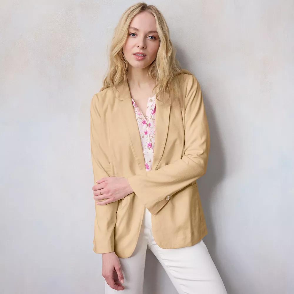 Women's LC Lauren Conrad Notch Collar 1-Button Blazer Jacket,  Product Image