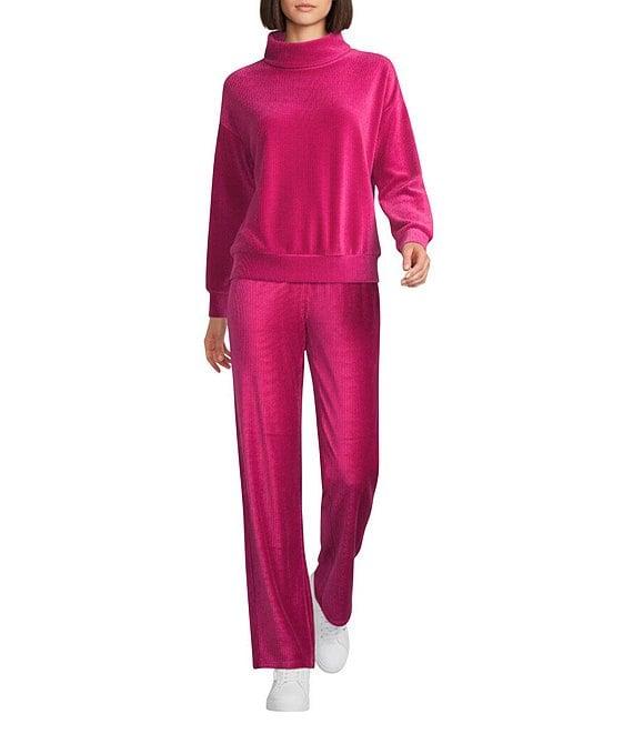 Westbound Coordinating Velour Rib Long Sleeve Funnel Neck Top Product Image