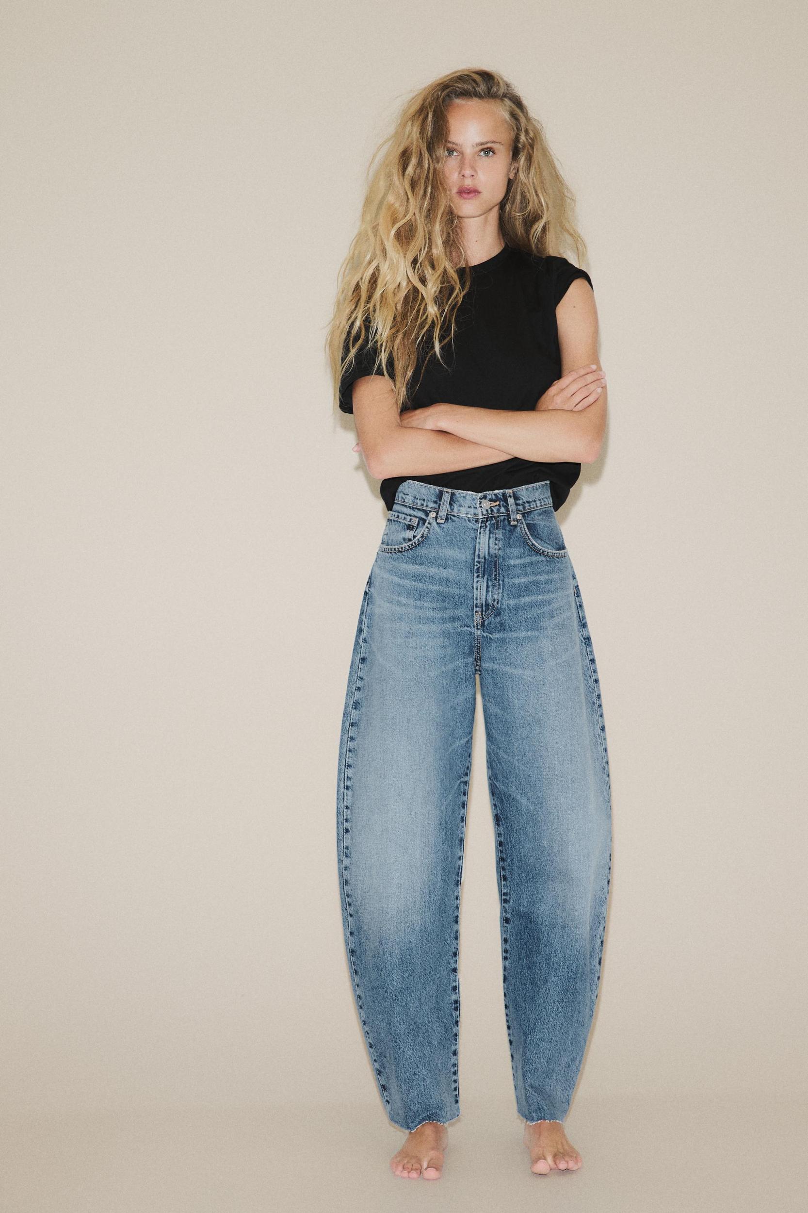 HIGH WAIST TRF BARREL JEANS Product Image