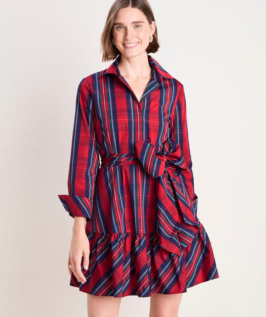 Taffeta Tie-Waist Shirtdress Product Image