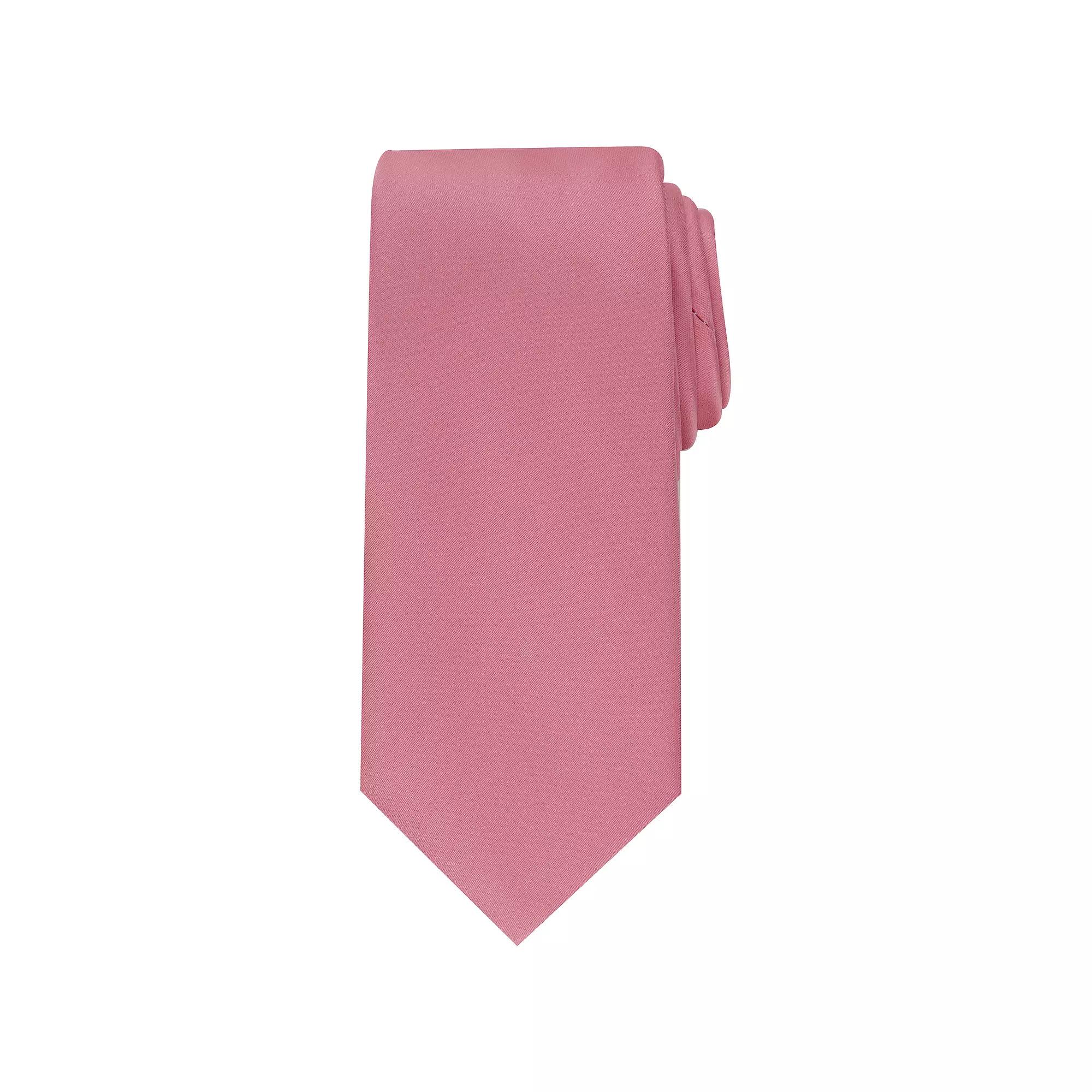 Men's Bespoke Solid Sateen Tie, Pink Sateen Product Image