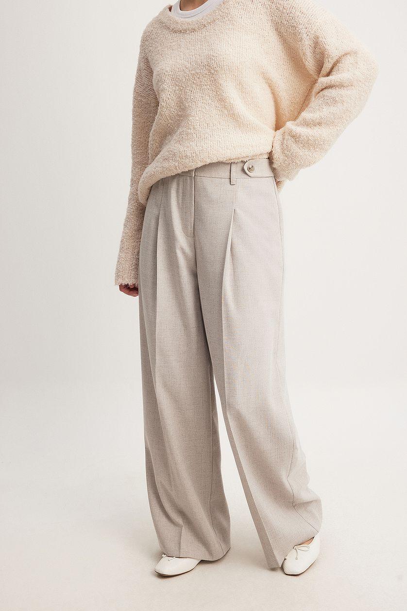 Wide High Waist Suit Pants Product Image