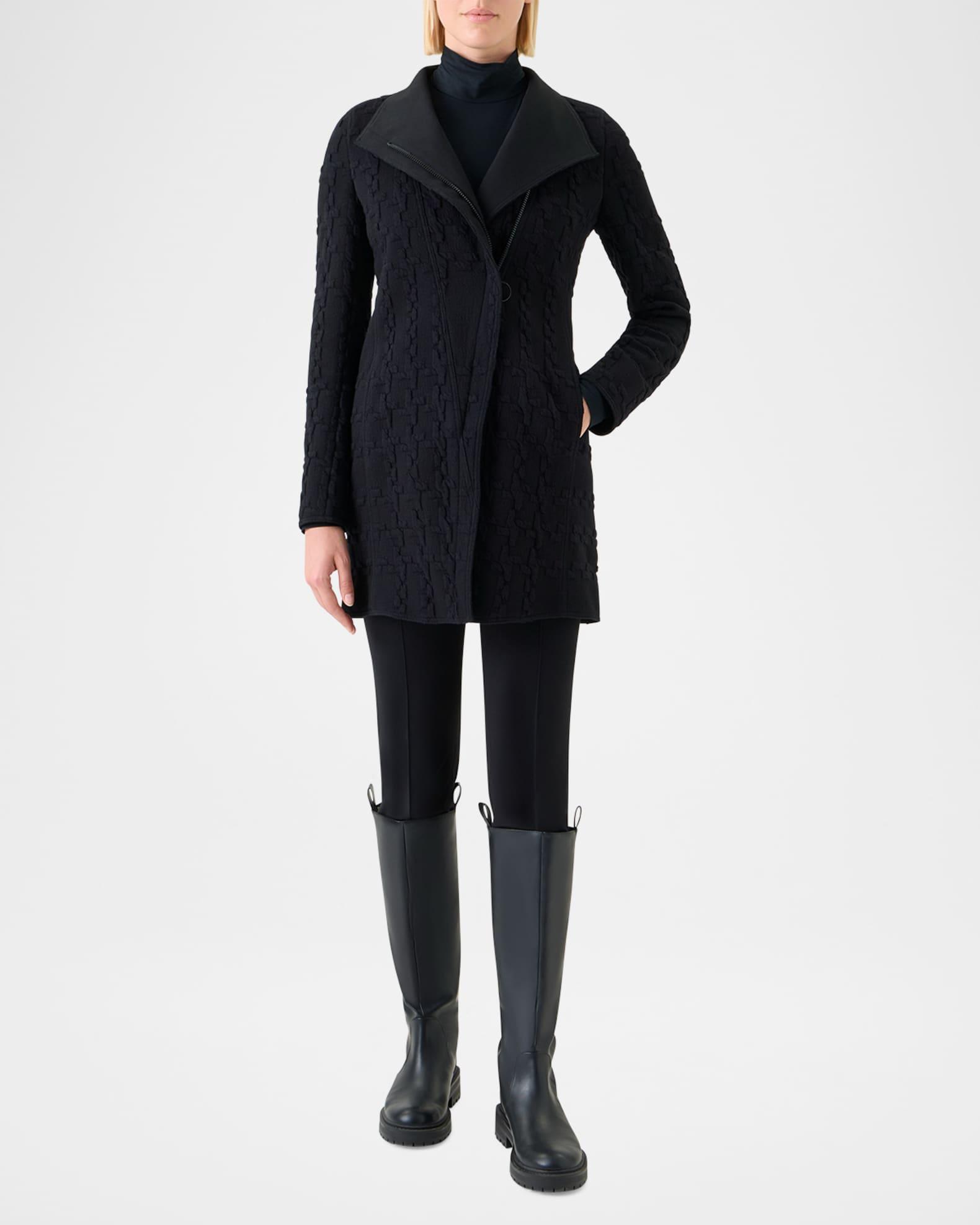 3D Houndstooth Jersey Long Jacket Product Image