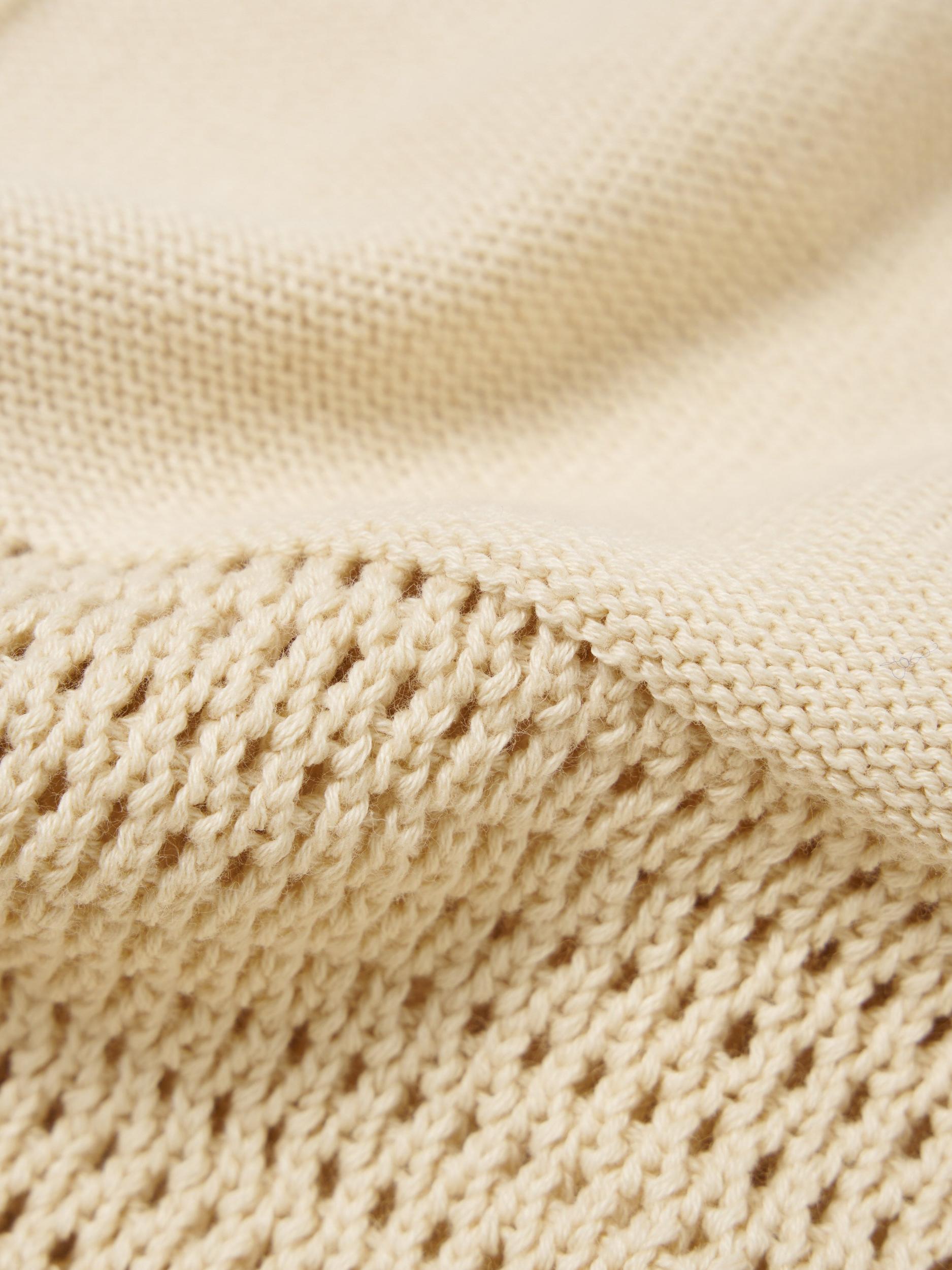 Universal Works S/S Knit Shirt in Ecru Open Knit Product Image