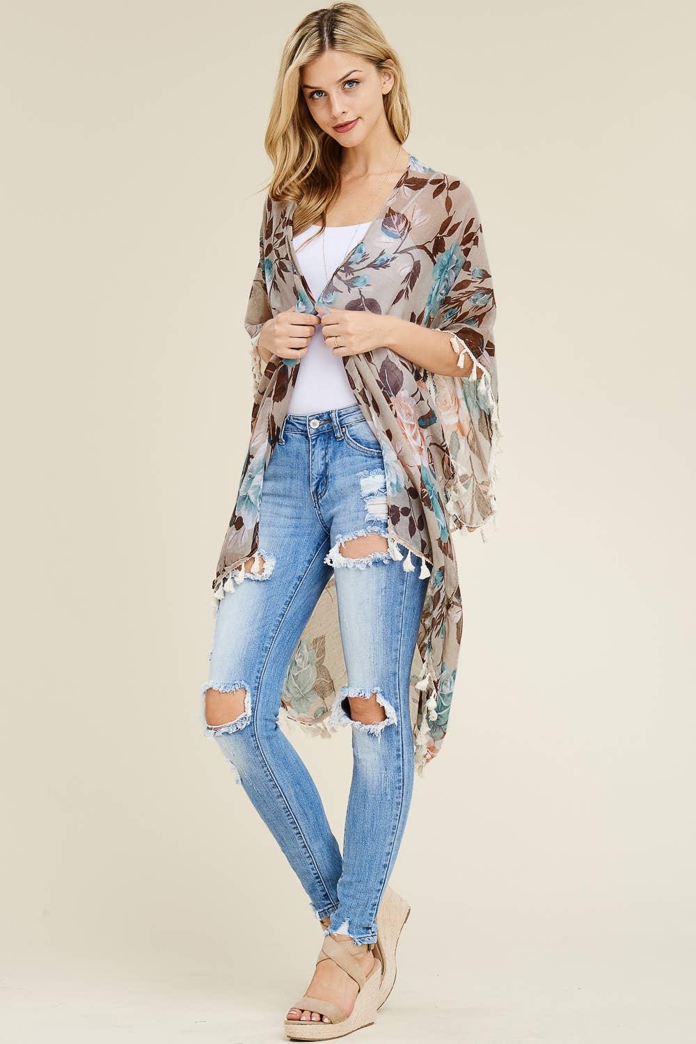 FLORAL TASSEL CARDIGAN Product Image