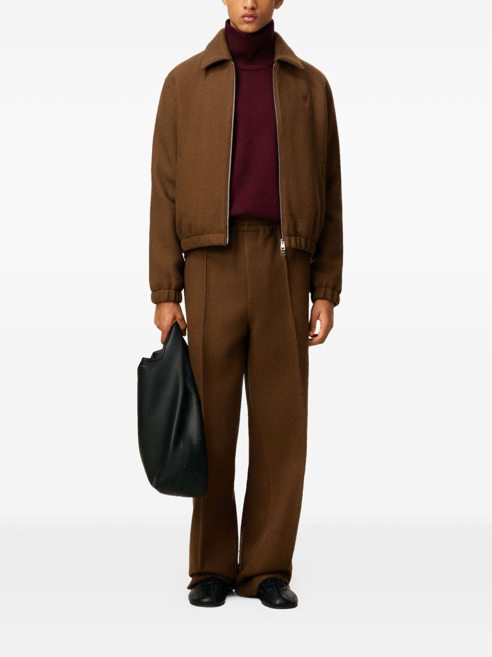 logo-embroidered wool jacket Product Image