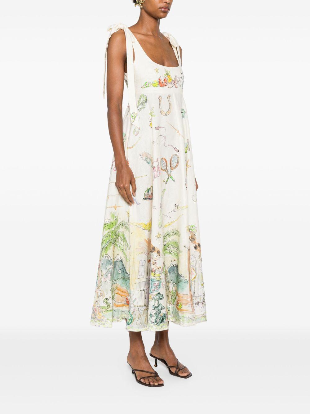 graphic-print midi dress Product Image