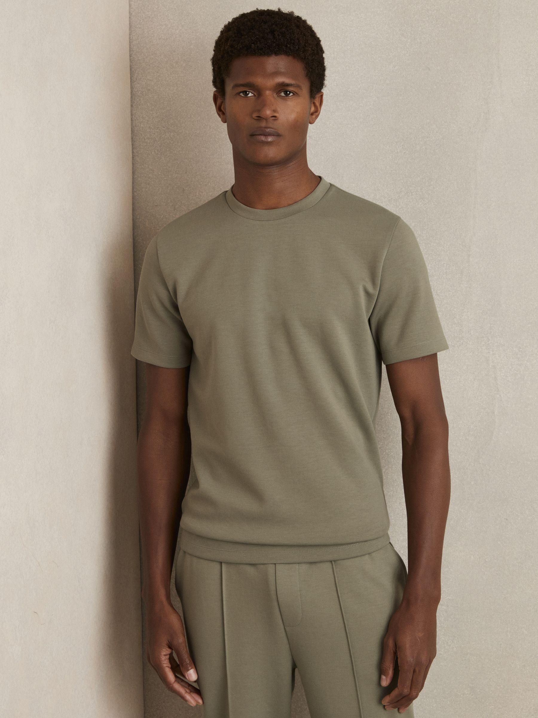 Interlock-Jersey Crew-Neck T-Shirt in Sage Product Image
