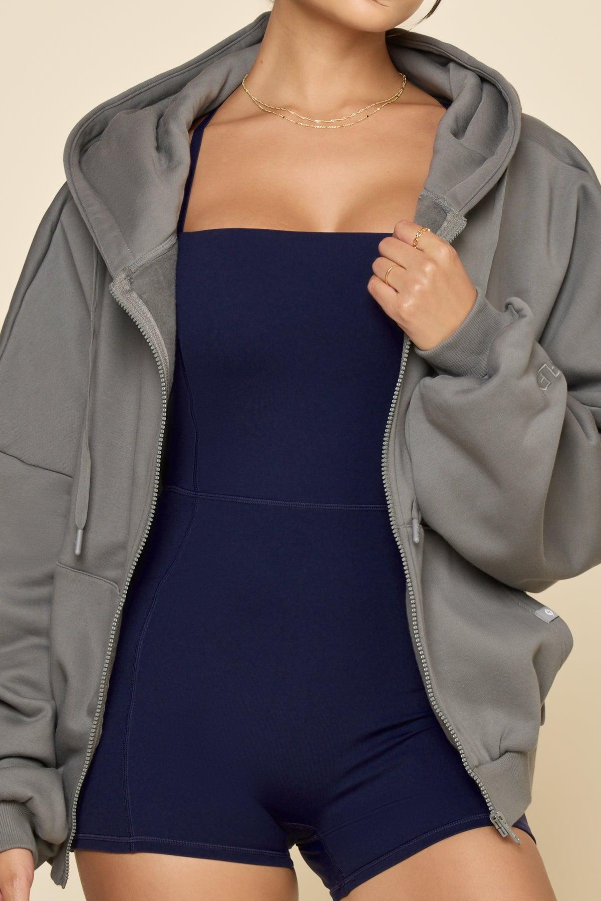 Zip Cloud Hoodie - Smoke Product Image