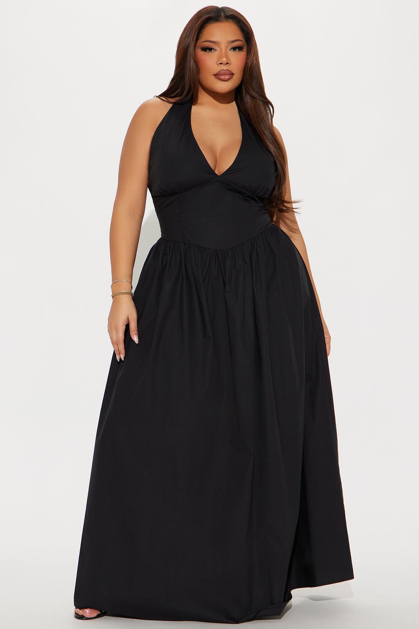 Serenita Poplin Maxi Dress - Black Product Image