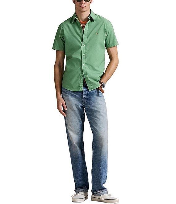 Polo Ralph Lauren Solid Garment-Dye Oxford Short Sleeve Woven Shirt Product Image