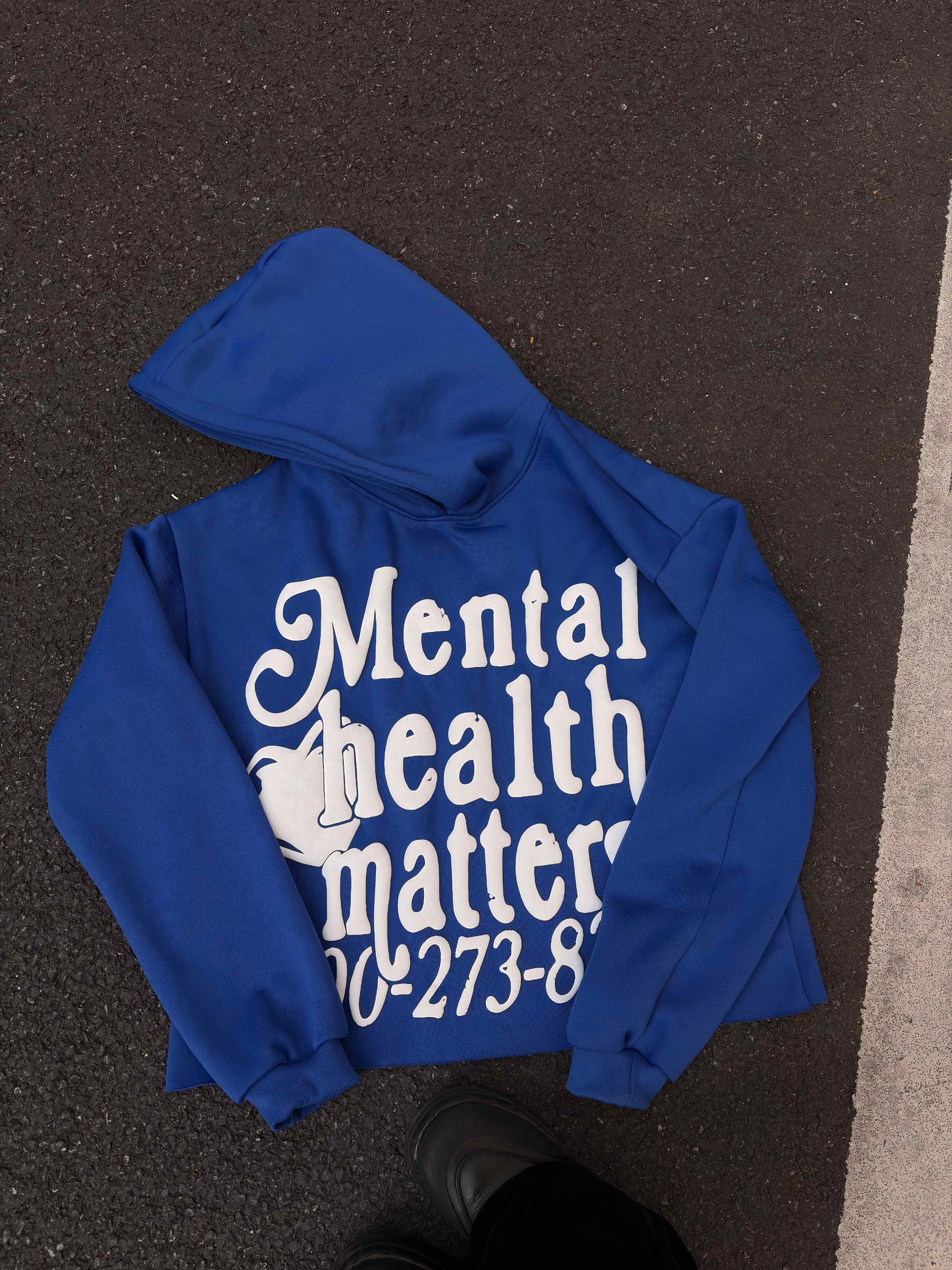 Sopula Puff Print Mental Health Matters Cropped Hoodie Product Image