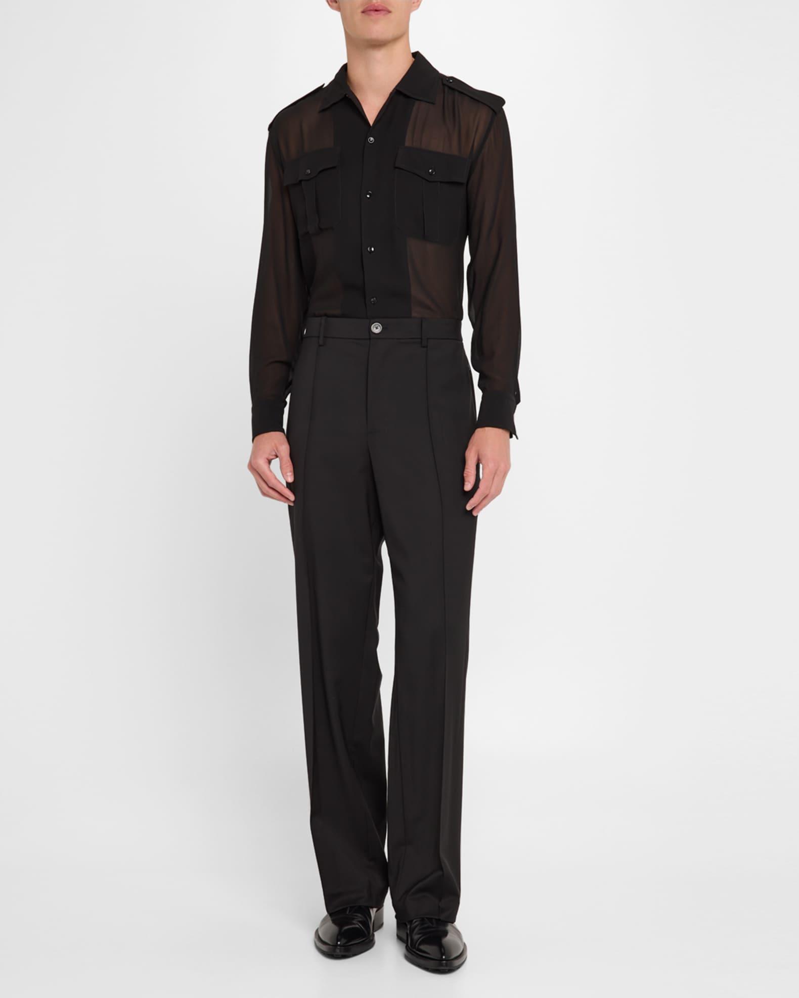 Men's Relaxed-Fit Pleated Suit Trousers Product Image