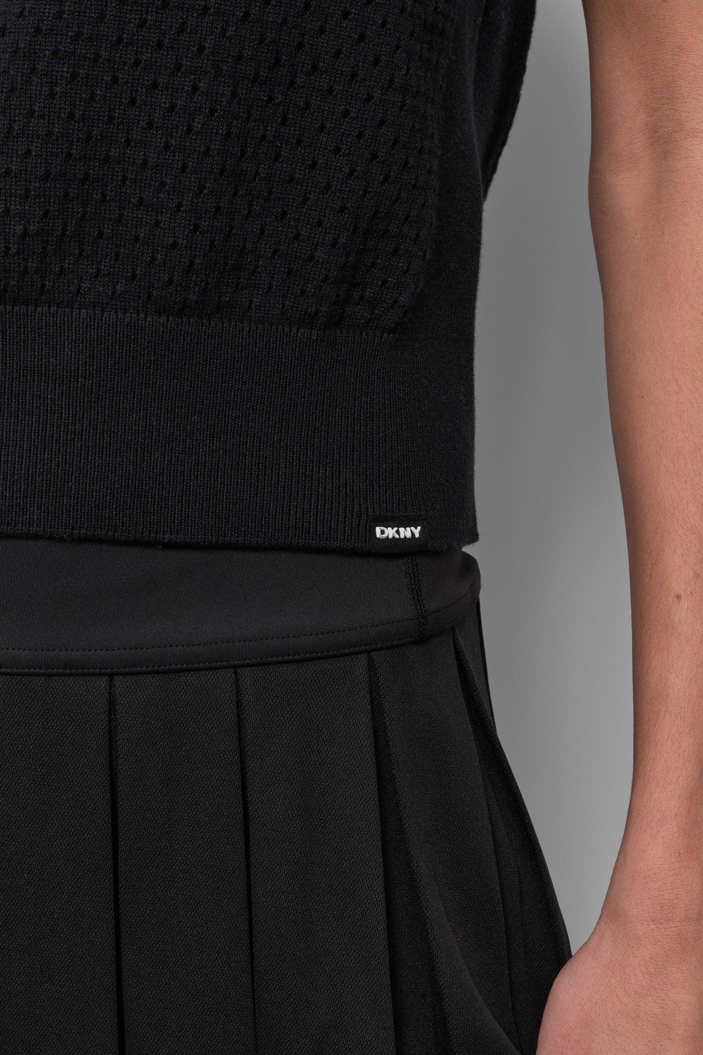 STRIPED MESH POINTELLE SWEATER VEST Product Image