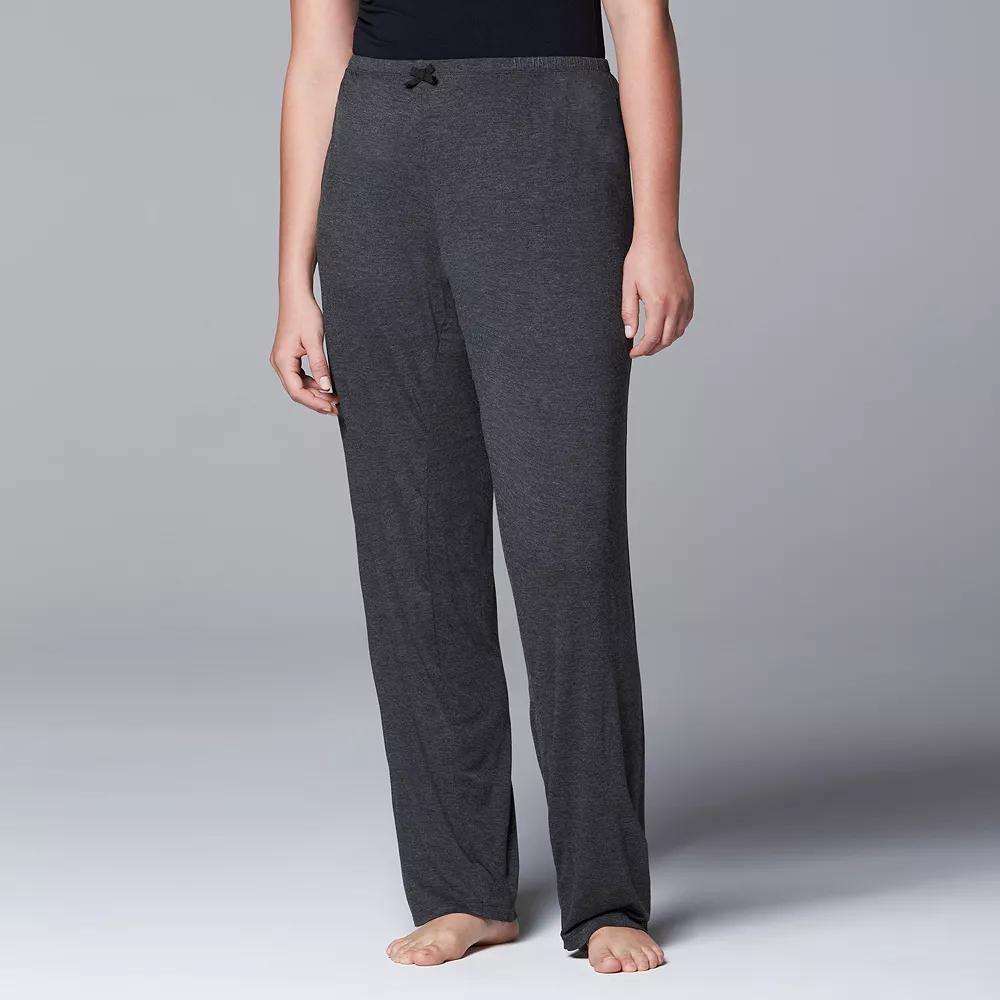 Plus Size Simply Vera Vera Wang Pajamas: Basic Luxury Pajama Pants, Women's, Size: 3XL, Grey Coal Product Image
