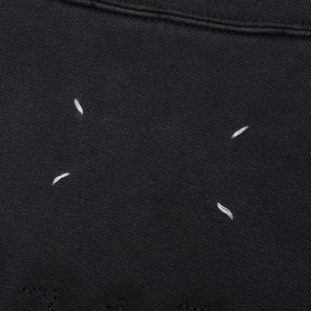 Reverse Applicated Stitch Logo Zipped Hoodie - Washed Black Male Product Image