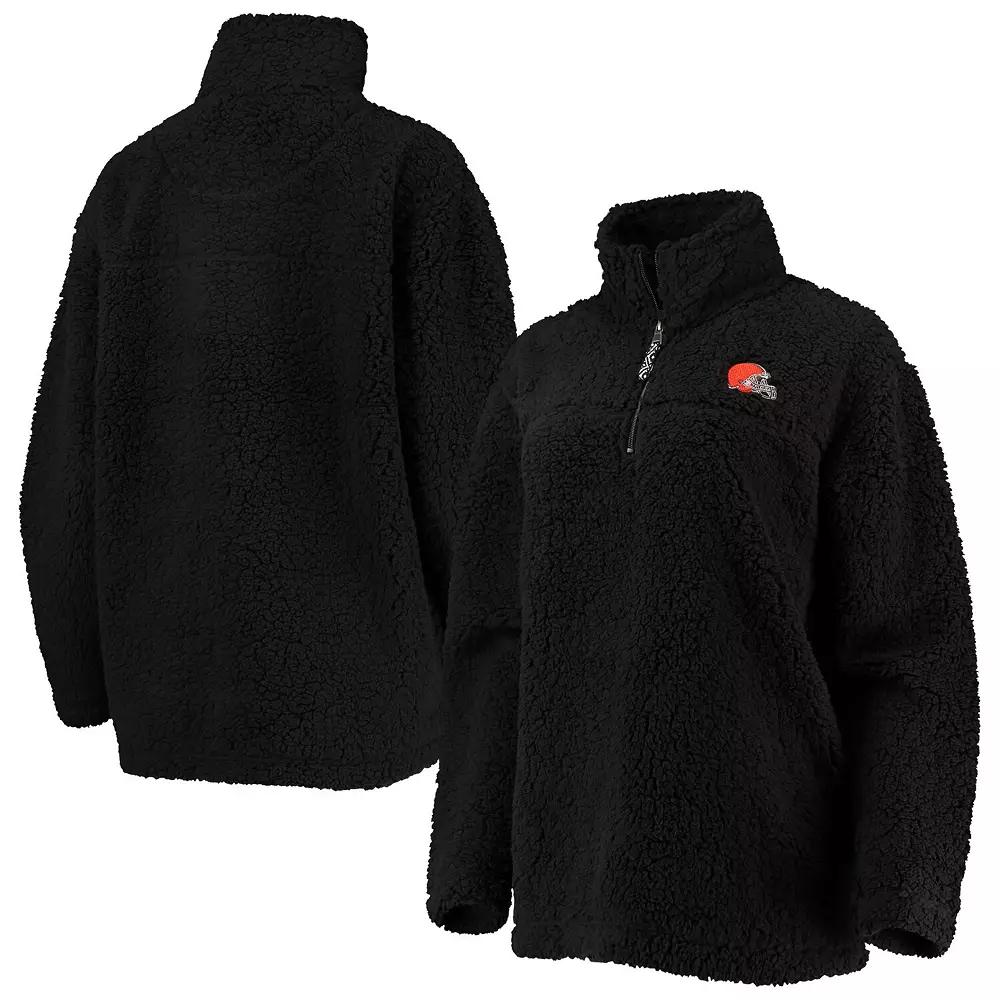 Women's G-III 4Her by Carl Banks Black Cleveland Browns Sherpa Quarter-Zip Jacket, Size: Small Product Image