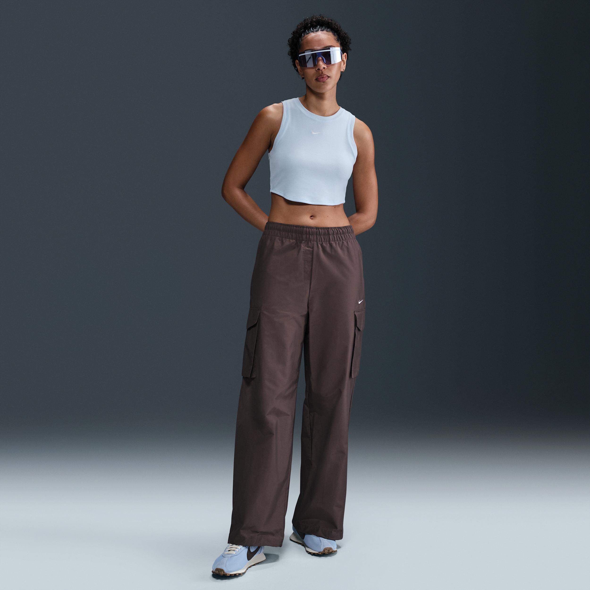 Womens Nike Sportswear Chill Knit Tight Cropped Mini-Rib Tank Top | FB8279-423 Product Image