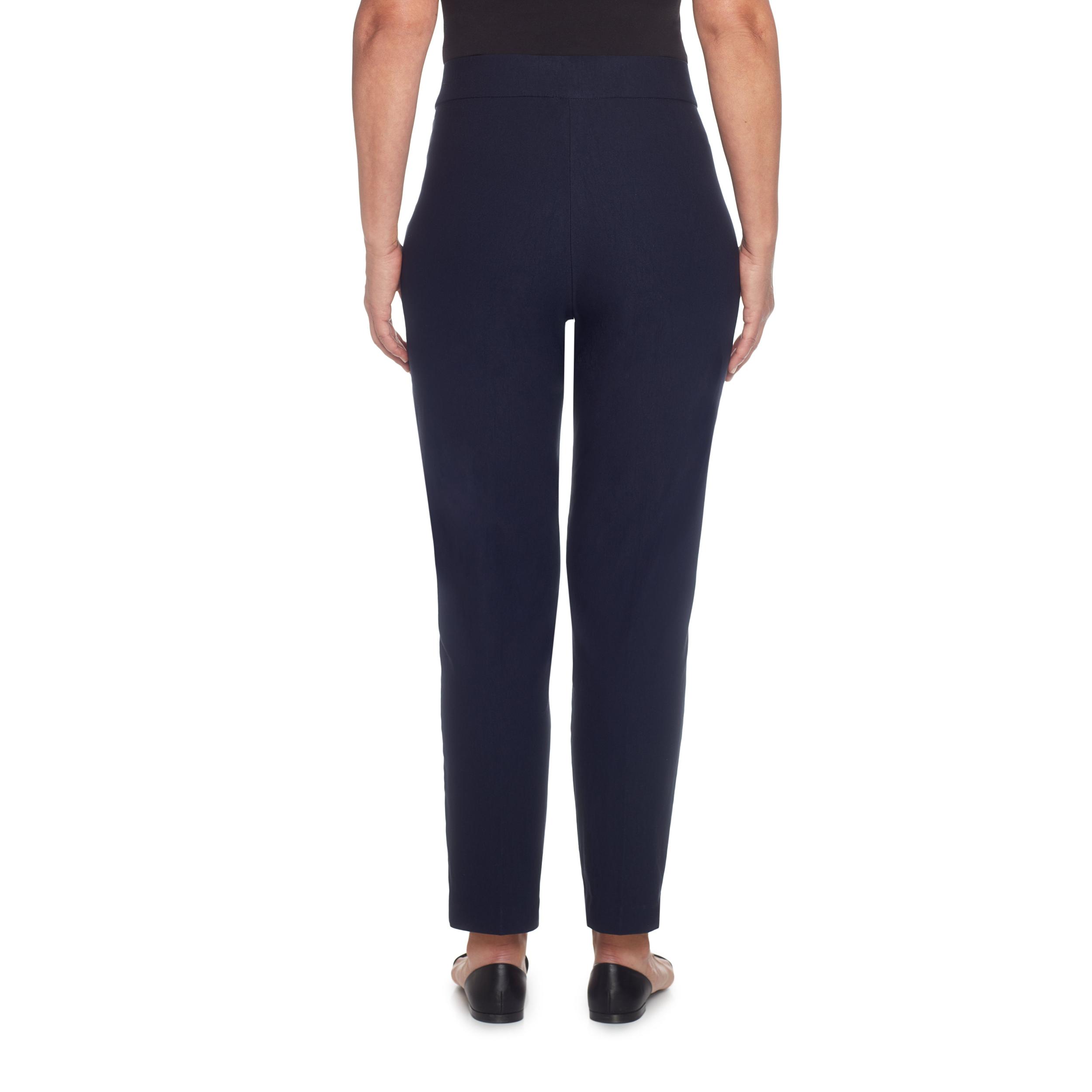 Alfred Dunner Petite Classic Allure Fit Proportioned Pant with Elastic Comfort Waistband Average Length Product Image