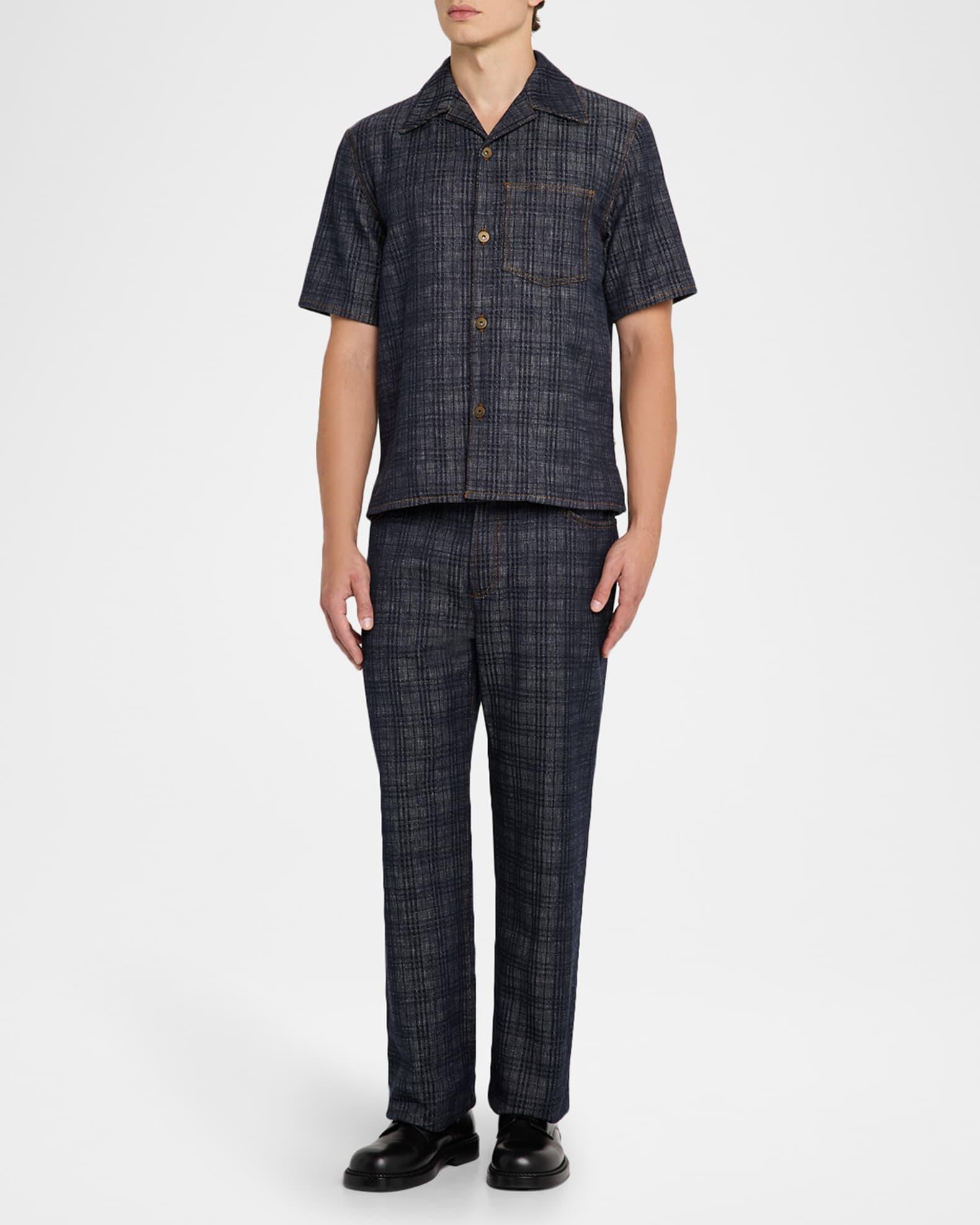 Men's Denim Check Five-Pocket Pants Product Image