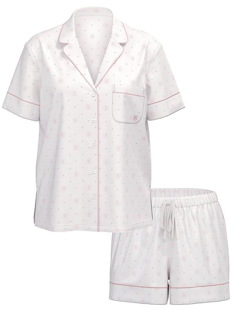 Glazed Satin Short Pajama Set Product Image