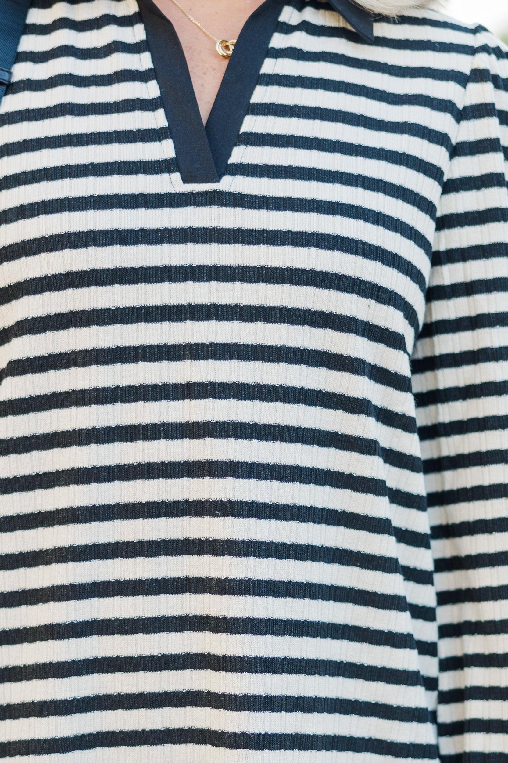 Live Your Life Black Striped Knit Dress Female Product Image