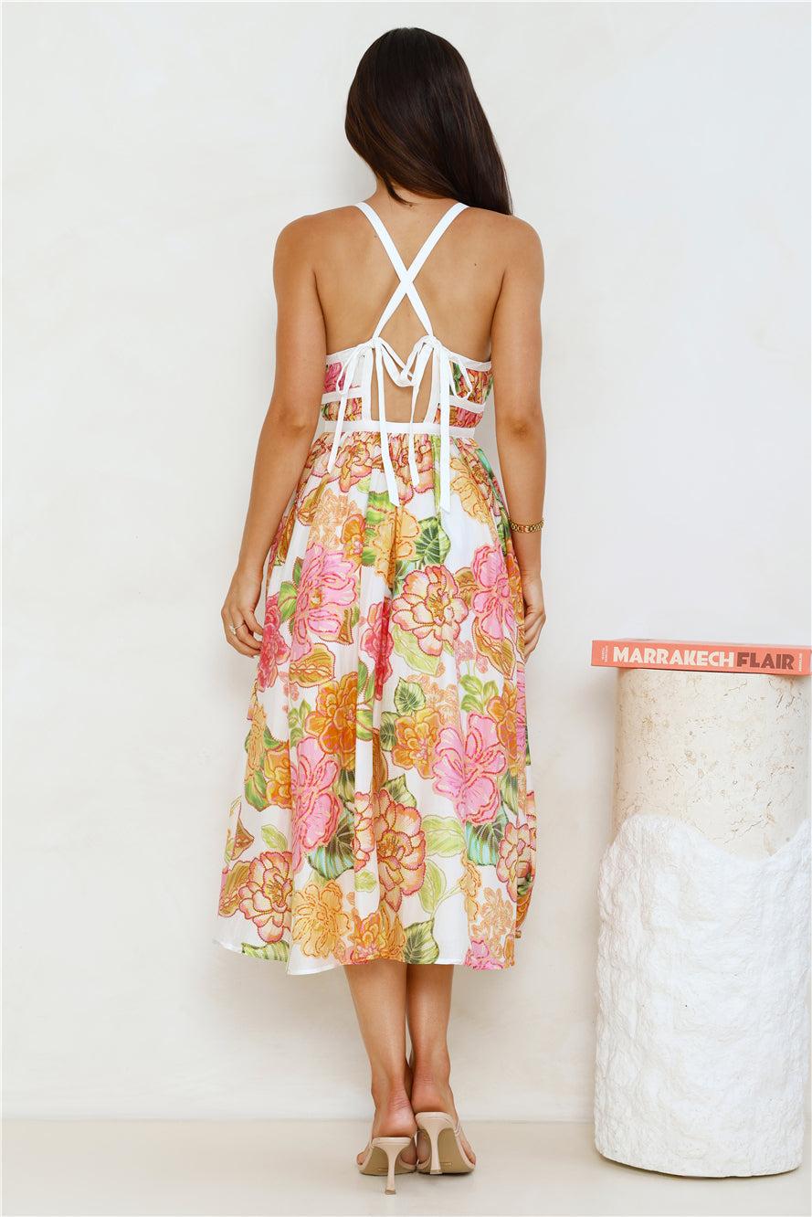 Blooming In The City Midi Dress Orange Product Image