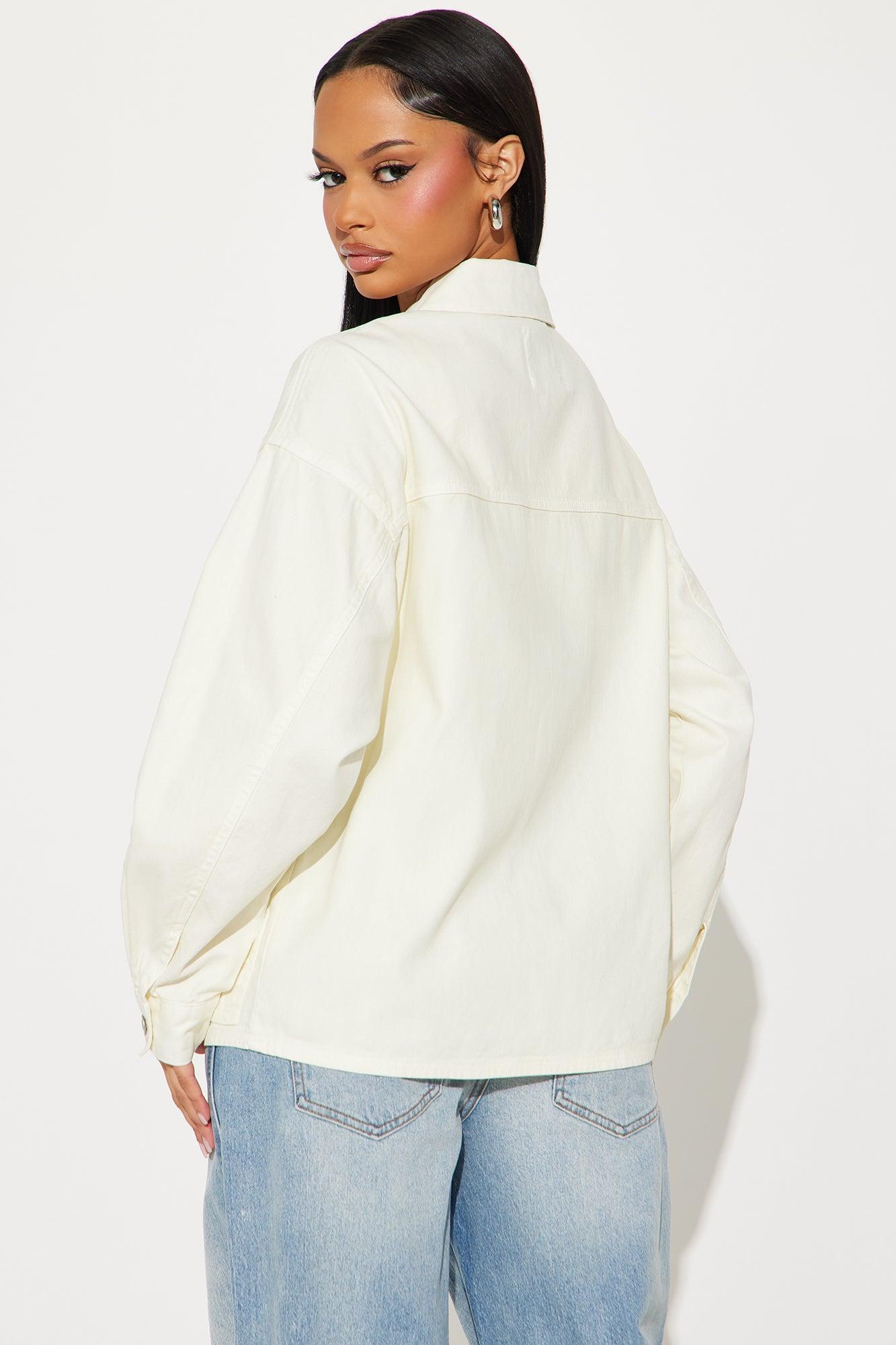 School Days Oversized Jacket - Cream Product Image