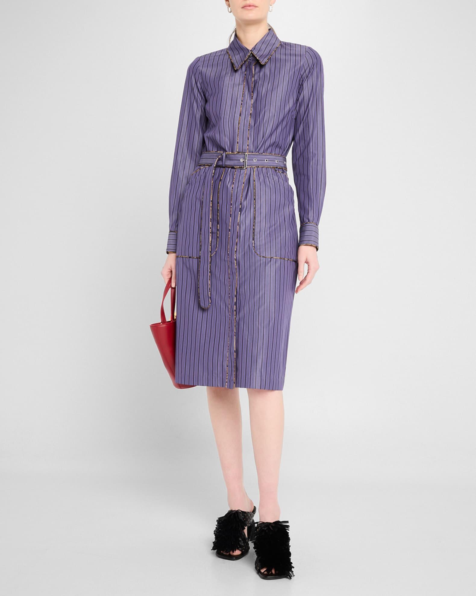 Dafari Striped Belted Midi Shirtdress Product Image