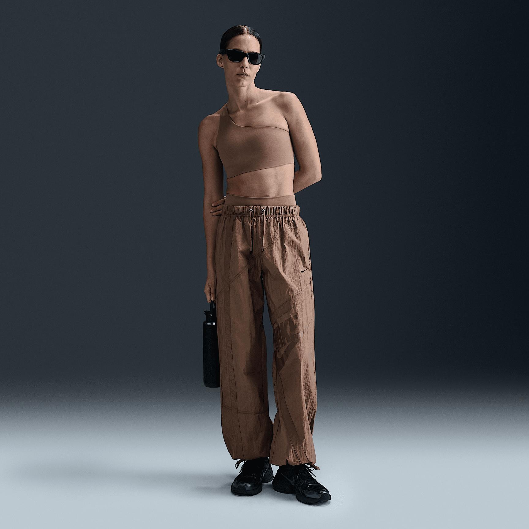 Nike Womens Zenvy Asymmetrical Light-Support Padded Sports Bra | HQ9182-233 Product Image