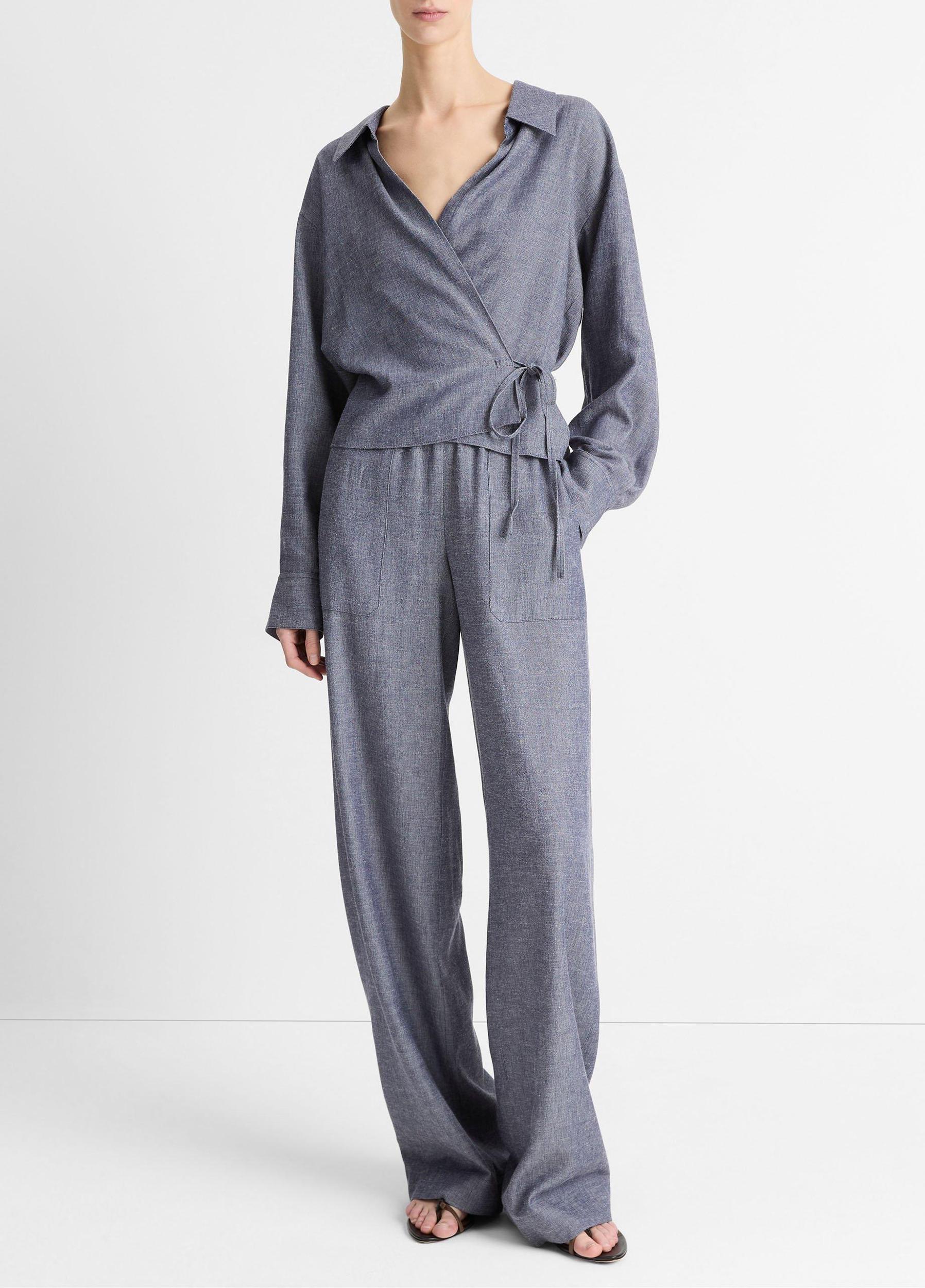 Collared Wrap Top Product Image