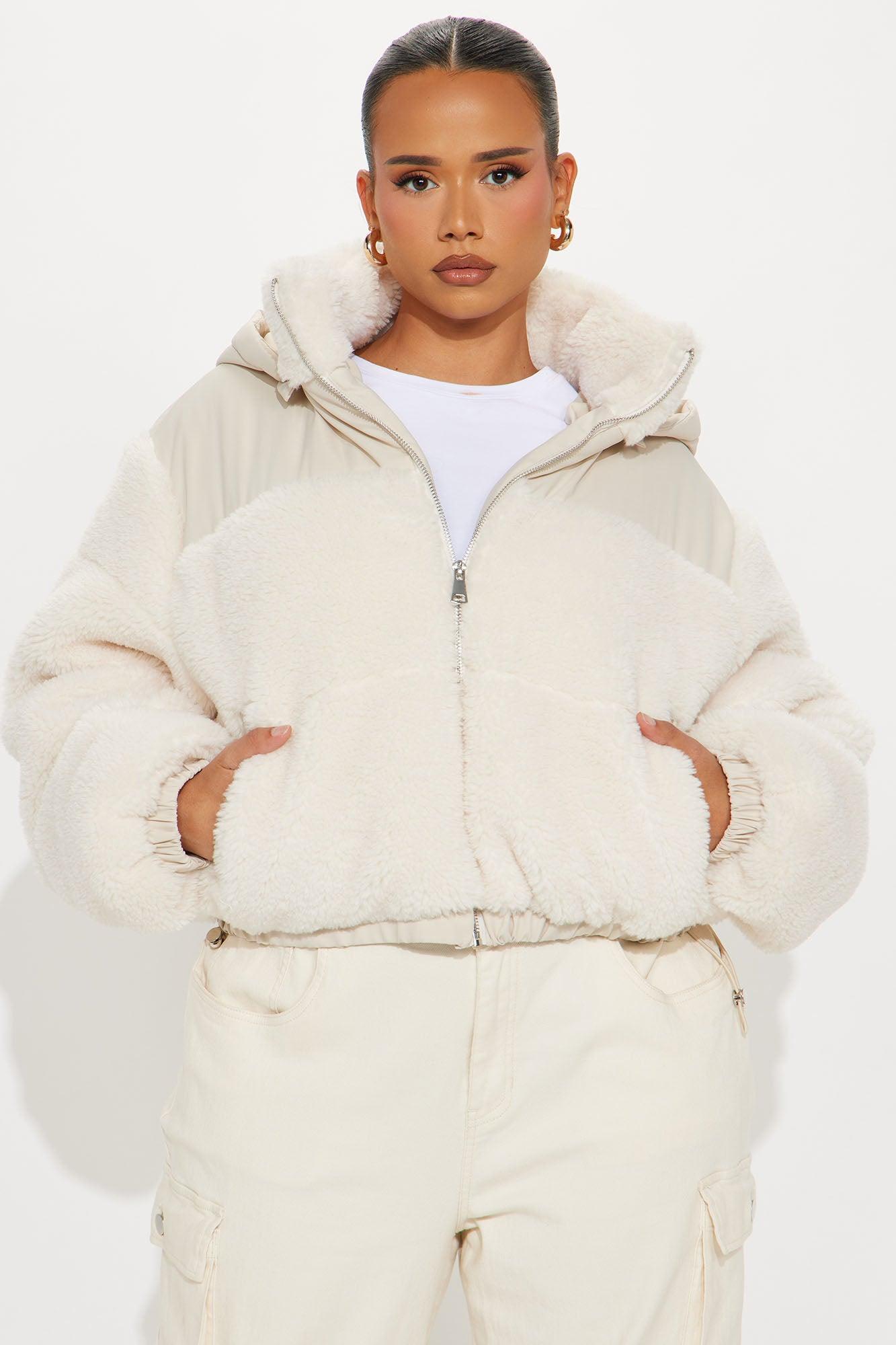Up North Sherpa Puffer Jacket - Cream Product Image