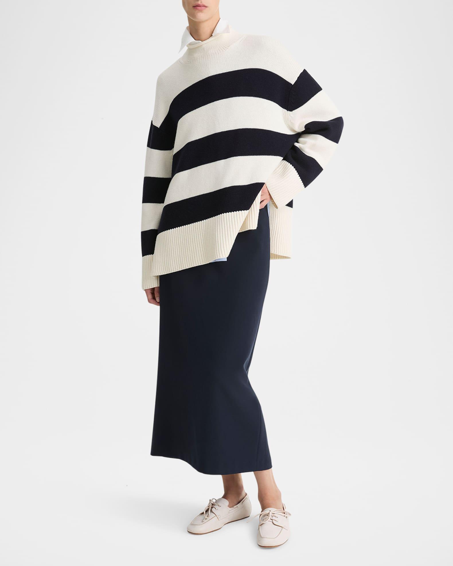 Oversized Stripe Roll-Neck Sweater Product Image