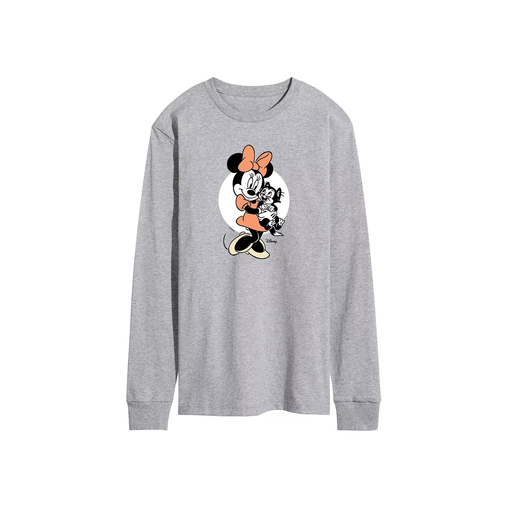 Disney's Minnie Mouse & Figaro Men's Long Sleeve Graphic Tee,  Product Image