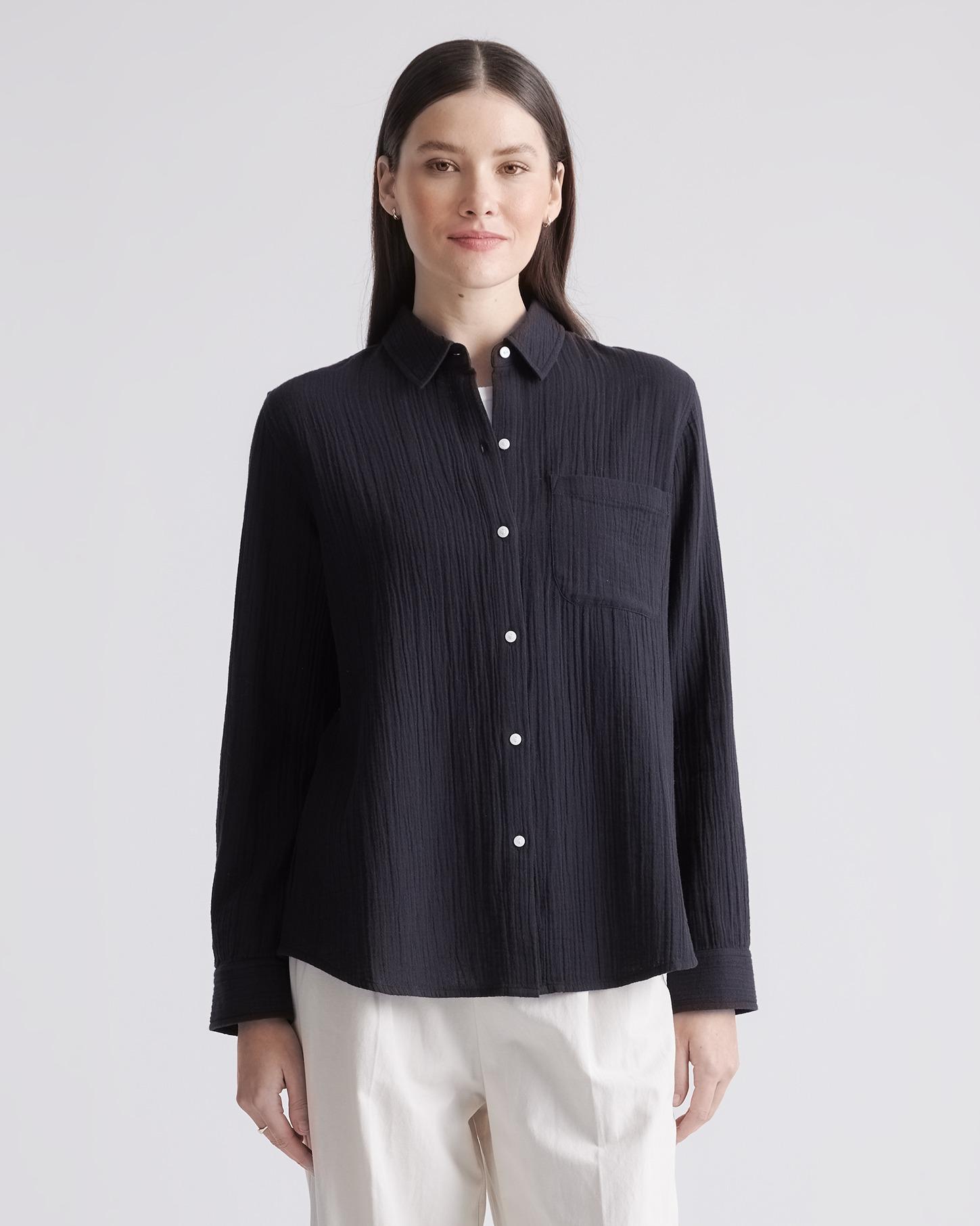 Quince | Women's Gauze Long Sleeve Shirt Organic Cotton Product Image
