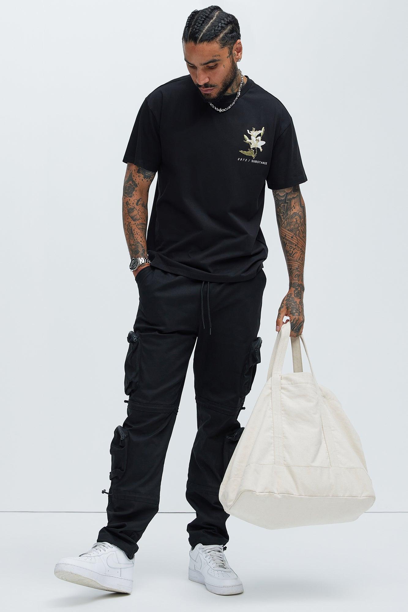 Floral Substance Short Sleeve Tee - Black Product Image