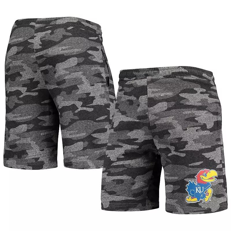 Men's Concepts Sport Charcoal/Gray Kansas Jayhawks Camo Backup Terry Jam Lounge Shorts, Size: Medium Product Image
