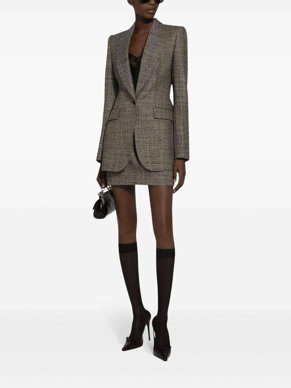 DOLCE & GABBANA Jacquard And Lace Sheath Corsetry Bustier In Black Product Image