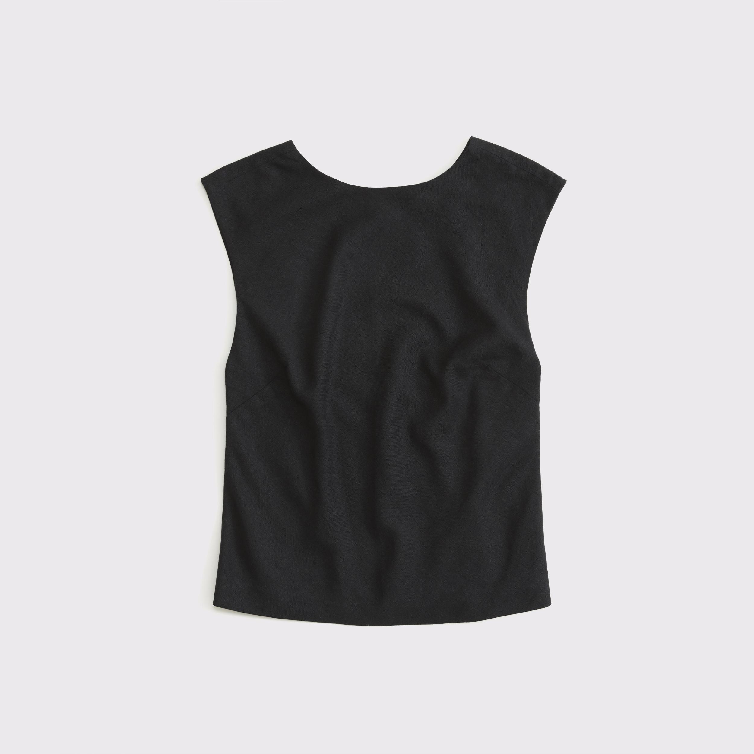 Linen-Blend Skimming Shell Top Product Image