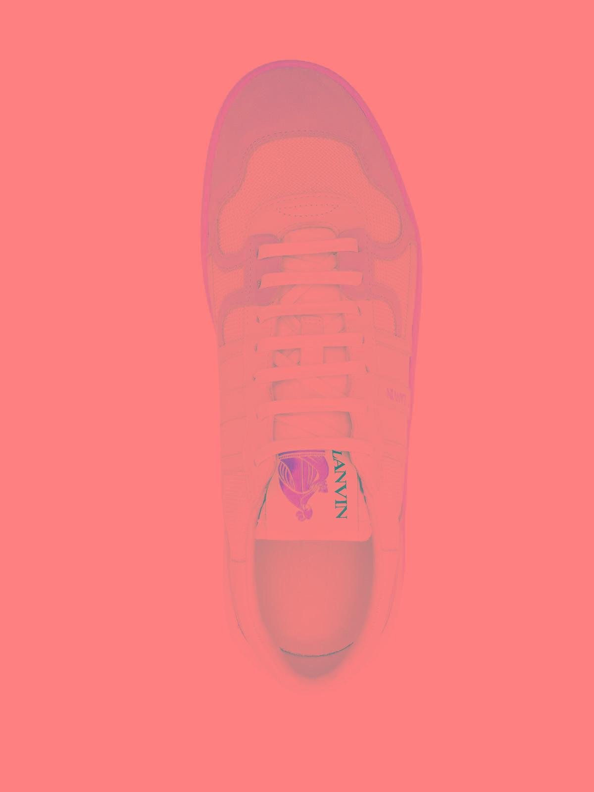 LANVIN Mesh And Leather Clay Sneakers With In White Product Image