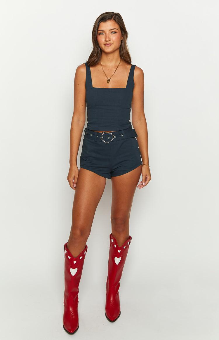 Headlines Navy Crop Top Baby Girls Product Image