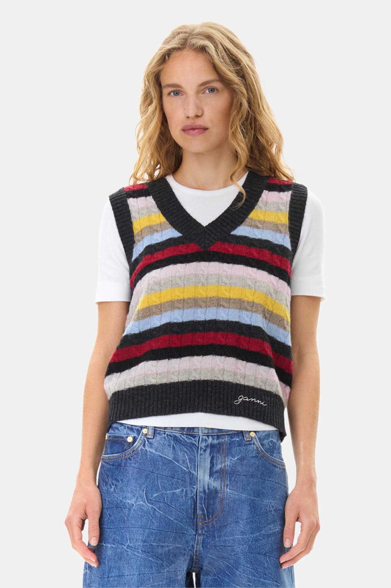 Multicolor Stripe Vest Product Image