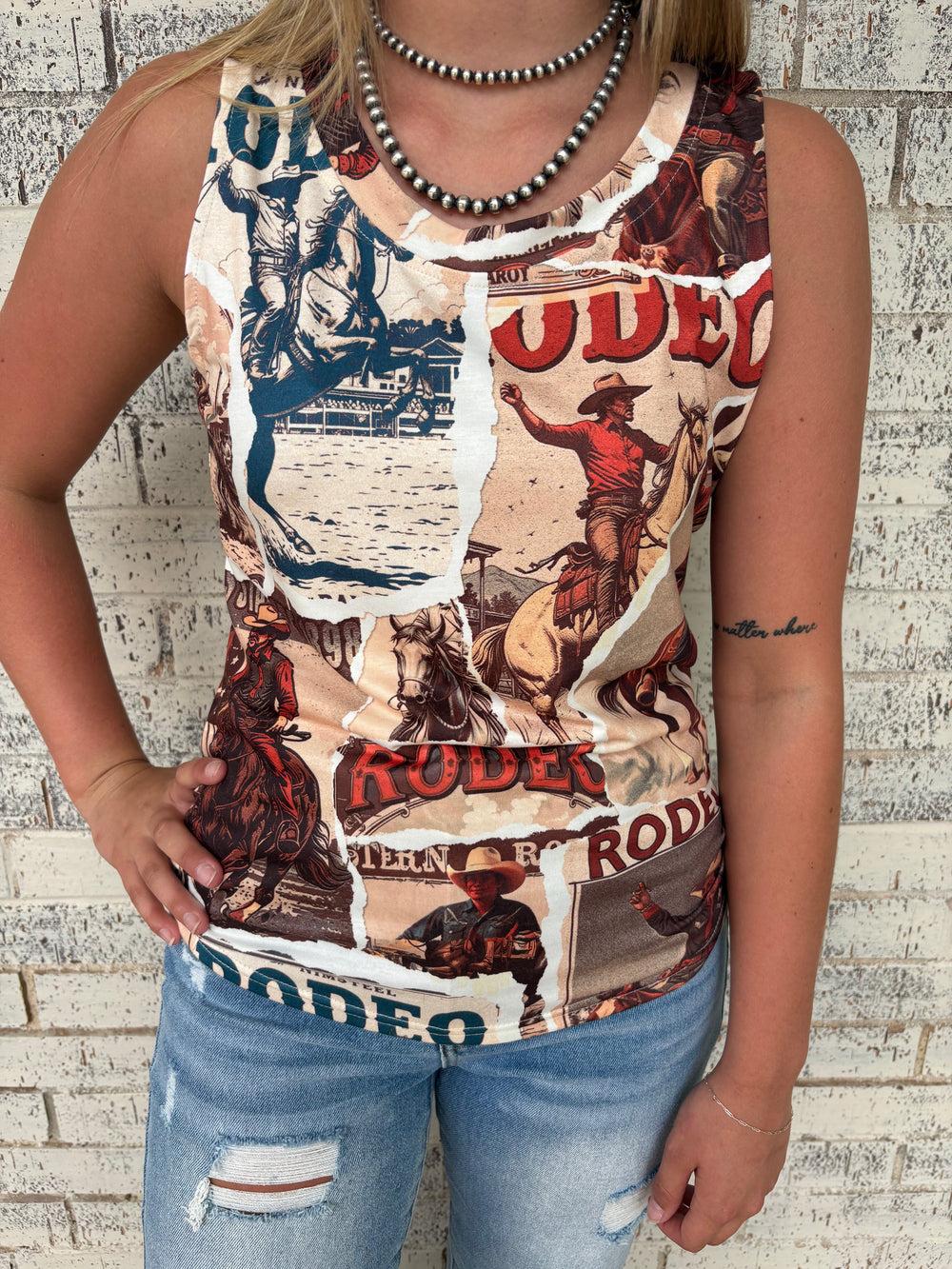 Western Collage Vintage Tank Top Product Image