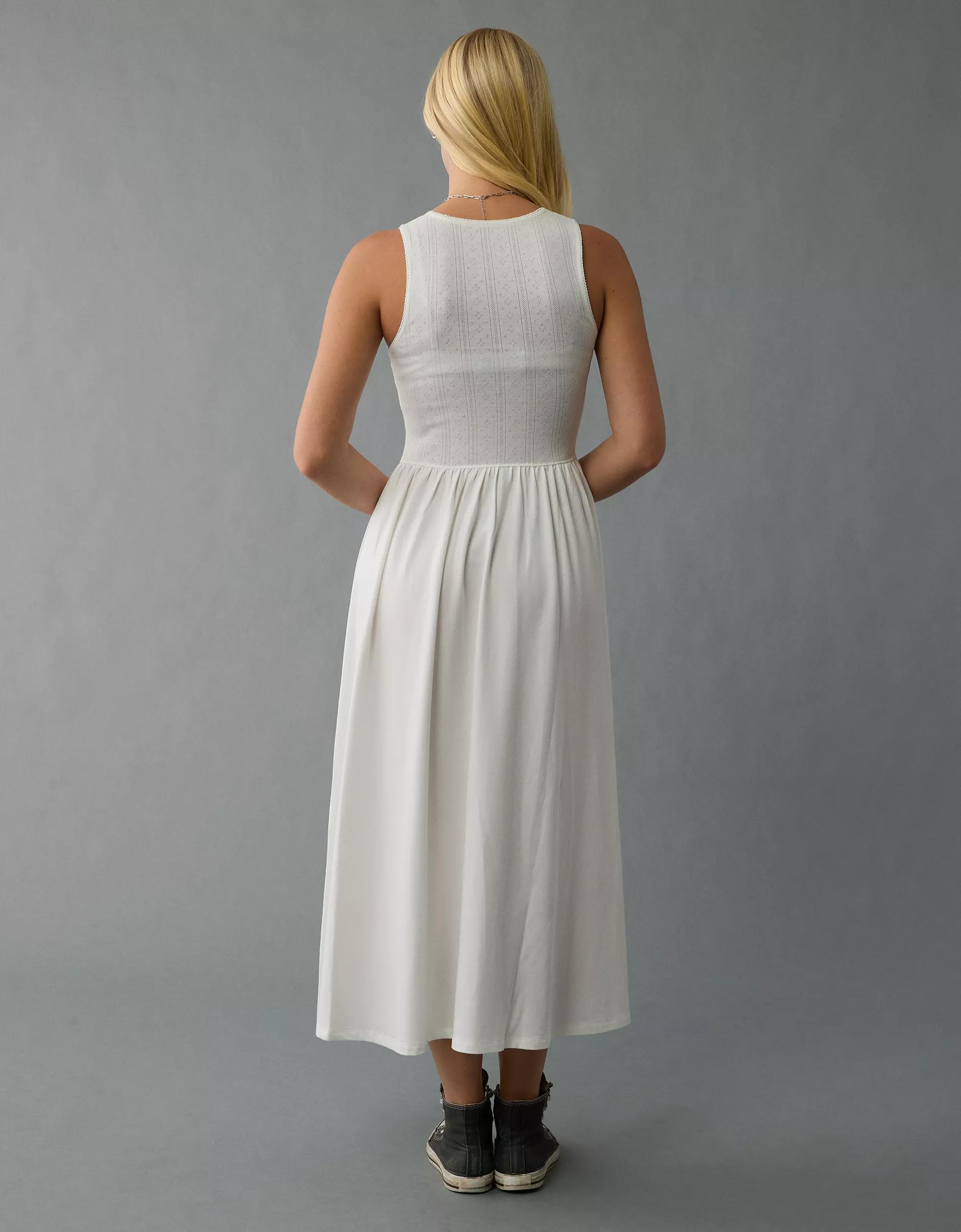 AE Pointelle Knit Midi Dress Product Image